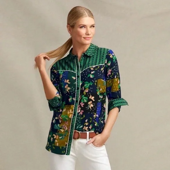 Cabi Bronco Patchwork Western Blouse - Picture 2 of 9